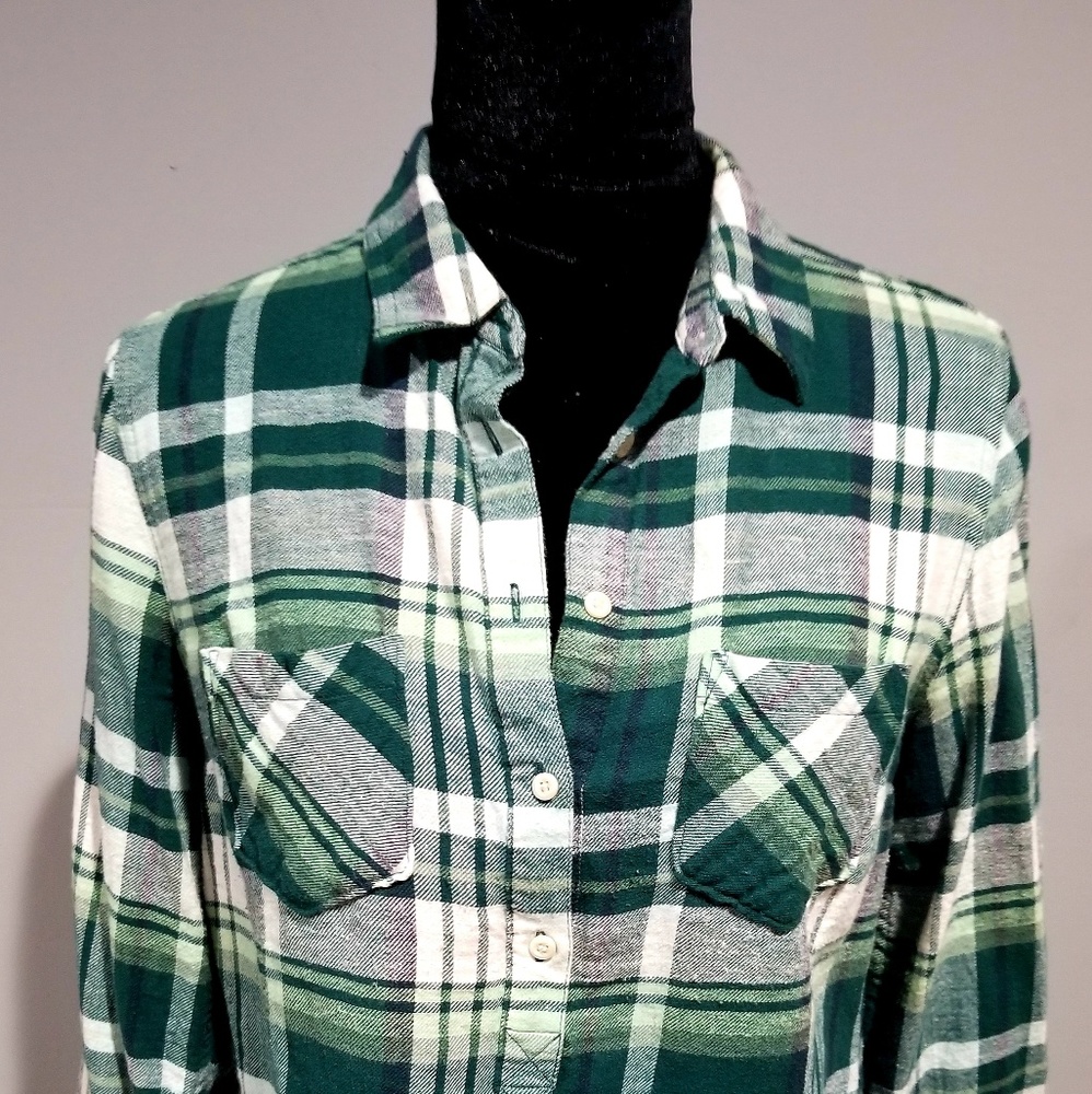 Green flannel top